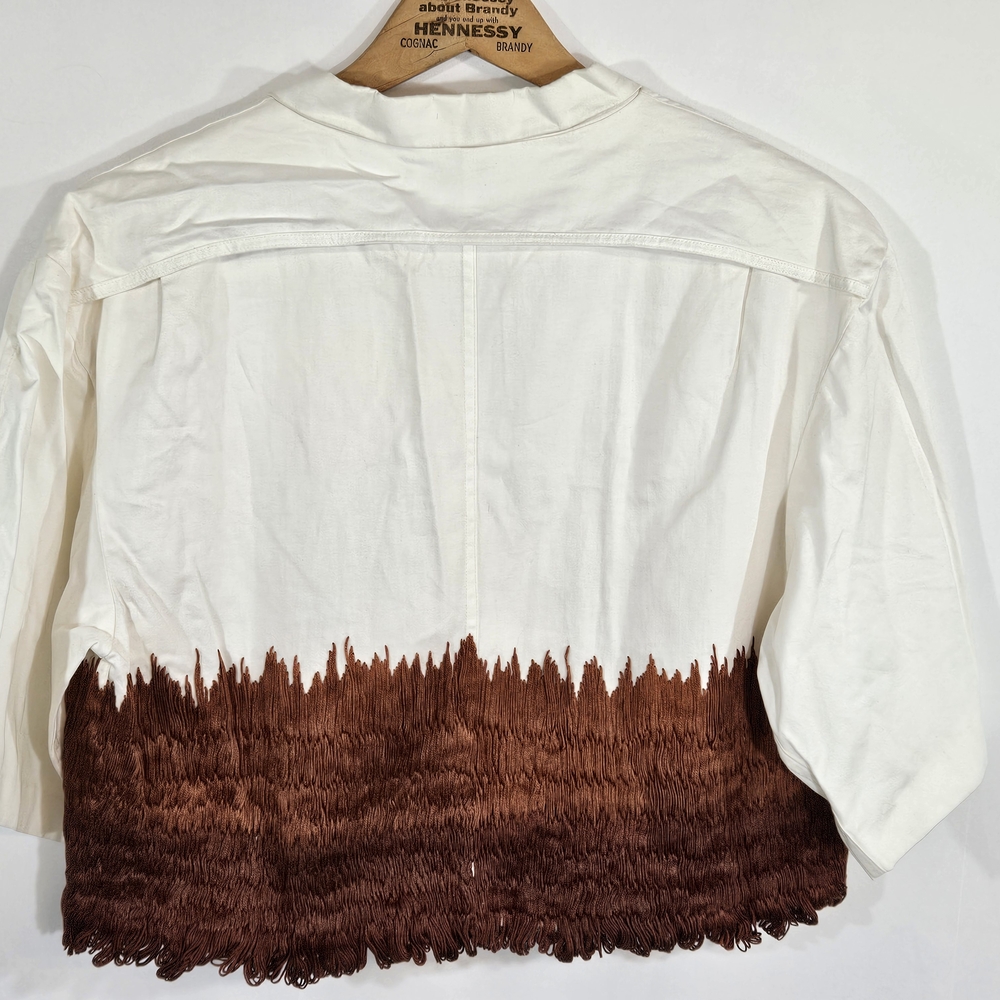 Women's Cream and Brown Top - Picture 4 of 6